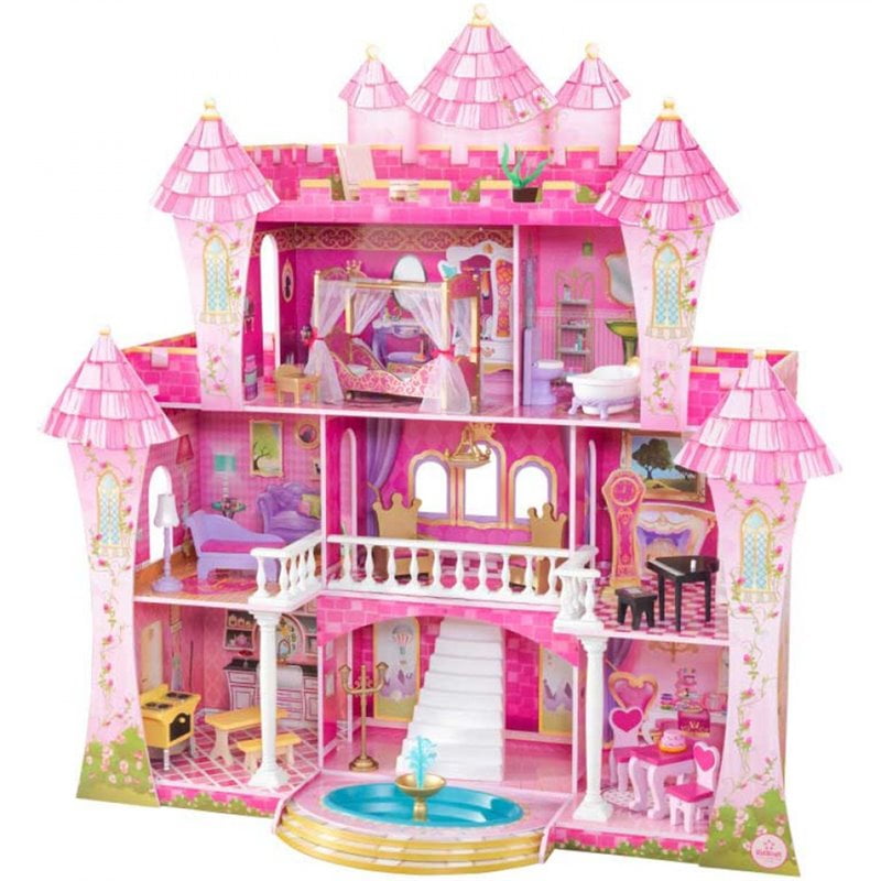 KidKraft 23 Piece Far Far Away Dollhouse in Pink