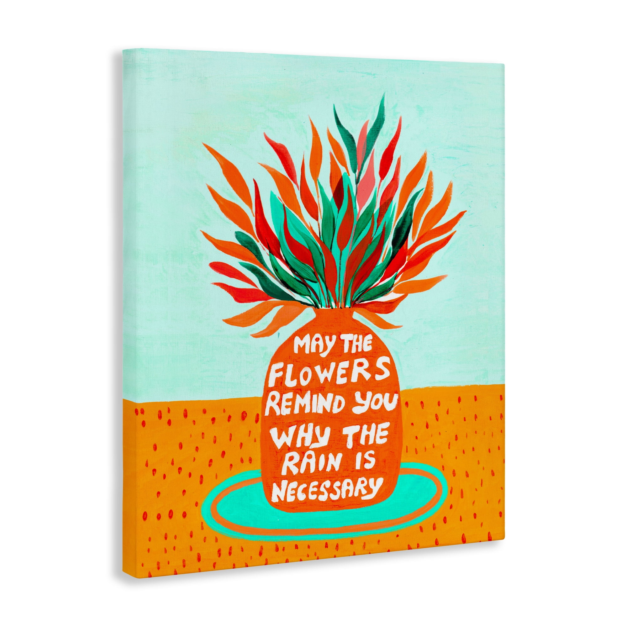 Flowers Remind Rain Is Necessary Canvas Wall Art, design by Nabeela Rumi