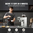 thumbnail image 2 of KFFKFF Commercial Drip Coffee Maker, 12 Cups Coffee-Maker Machine with 2 Glass Carafes and 2 Decanter Warmer Plates, Stainless Steel Drip Style Coffee Brewer, 2 of 9