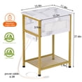 thumbnail image 2 of AMHANCIBLE Rattan Night Stand with Charging Station, Farmhouse Nightstand with USB Ports, Boho Accent Bed Side Table with Drawer and Open Shelf for Bedroom Small Space, 2 of 7