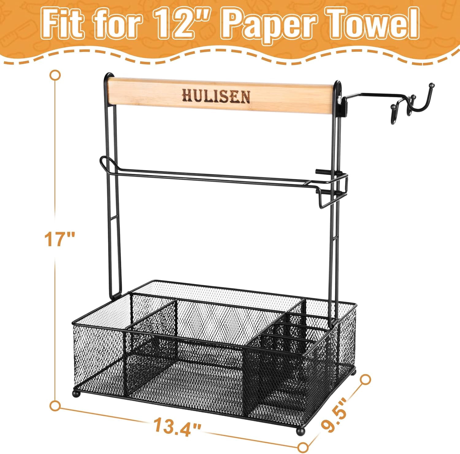 Picnic basket for Outdoor Grill, Grill Caddy with Paper Towel Holder, Camping accessories