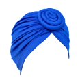 thumbnail image 2 of Women Solid Color African Turban Flower Knot Pre-Tied Bonnet Beanie Cap Headwrap, 2 of 6