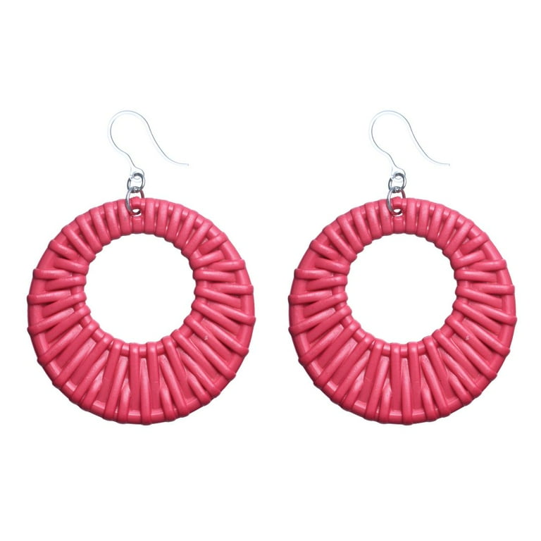 Beachy Hoop Dangles Hypoallergenic Earrings for Sensitive Ears Made with Plastic Posts