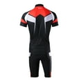 thumbnail image 3 of Men Breathable Quick Dry Comfortable Short Sleeve Jersey + Padded Shorts Cycling Clothing Set Riding Sportswear, 3 of 7
