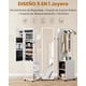 thumbnail image 3 of Joyero Con Espejo, Organizador de Joyas Giratorio de 360° con Luz Led, Armario de Pie con Cerradura, Espejo de Cuerpo Entero y Estantes Traseros, 164,6 X 40 X 36,5 cm (Blanco), 3 of 8