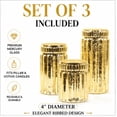 thumbnail image 7 of Koyal Wholesale Gold Ribbed Mercury Glass Vases, Bulk Set of 3, Mercury Vases for Flower Centerpieces, Centerpiece Jars, 7 of 7