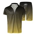 thumbnail image 1 of OJinShaWanO Veste Camionneur Homme Printemps et Été Imprimé Lettre Manches Courtes Col Rond T-Shirt Mode Deux Pièces, 1 of 6