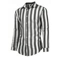 thumbnail image 6 of Gvmfive Men's Striped Print Casual Long Sleeve Tops Shirt, 6 of 7