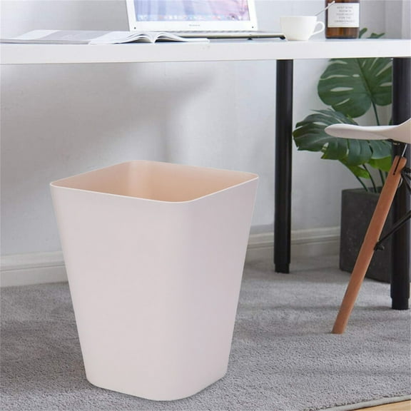 Large Solid Color Lidless Trash Can Khaki A, Wastebasket Trash Can Garbage for Bathroom Kitchen Countertop Large Plain Trash Can Without Lid (1*Trash Can)