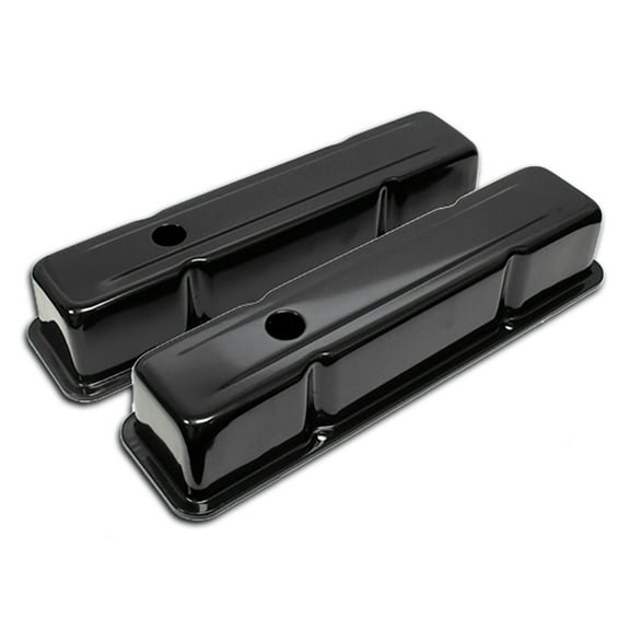 For 1958-86 Chevy Small Block 283-305-327-350-400 Tall Steel Valve Covers Black