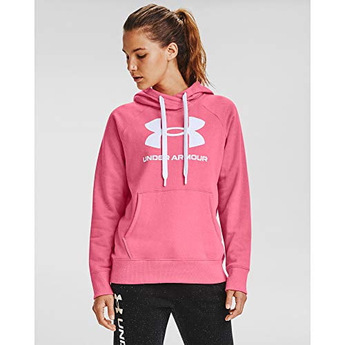 Under Armour Women's Rival Fleece Logo Hoodie , Pink Lemonade (668)/White ,  X-Large - Walmart.com