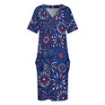 thumbnail image 4 of Red White & Blue fireworks Loose Pocket Dress Aesthetic clothing Cocktail of dresses dresses for womens 2025, 4 of 7