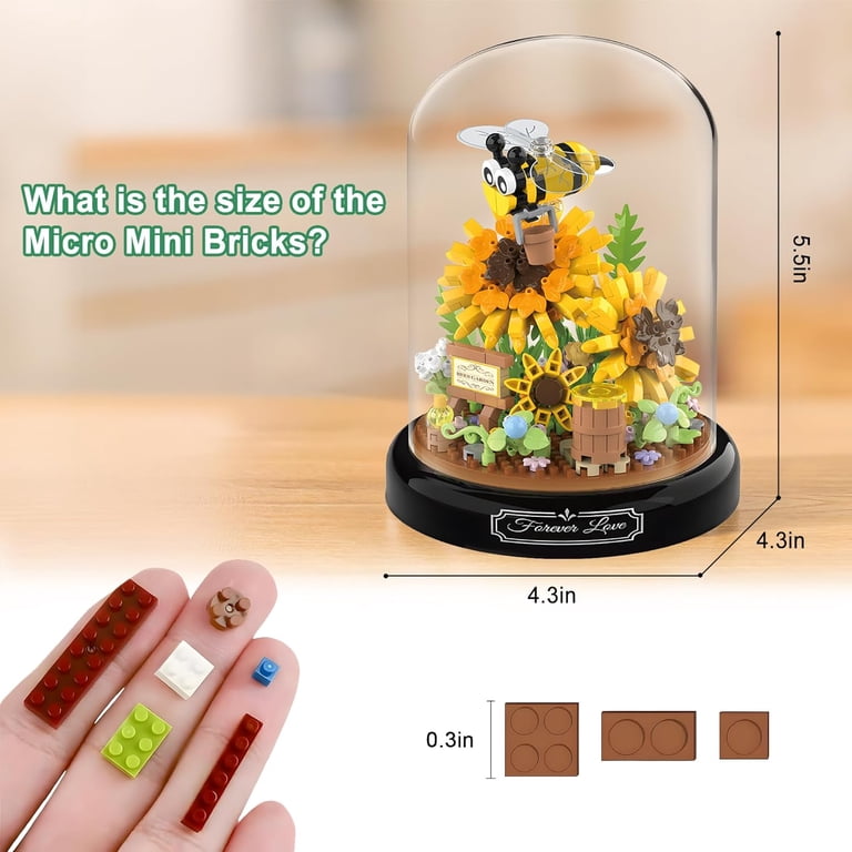 NAYIHOOP Bee Flowers Bouquet Building Sets Animals for Adults
