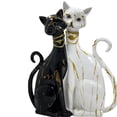thumbnail image 6 of TISHITA Couple Cat Figurines Modern Cats Sculpture for Cabinet Bookshelf Living Room black and white, 6 of 8