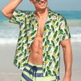 thumbnail image 5 of KLL Men's Hawaiian Shirt Short Sleeve Button Down Beach Shirts-Banana Tree Leaves, 5 of 5