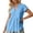 Blue, variant on Rove Studio Women's Casual V-Neck Peplum Blouse, Short Sleeve Solid Tunic Top, Loose Fit Summer Shirt for Everyday Wear White L