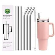 AIERSA 10mm Wide Metal Straws for 40 oz Tumbler 12 Inch Stainless Steel Replacement Straws Compatible Stanley 40oz Cups,Reusable Long Straws with Cleaning Brush for Stanley Cup Accessories(6 Pack)