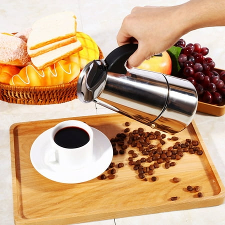 100ml/200ml/300ml/450ml Stainless Steel Moka Pot Espresso Coffee Maker Stove Home Office Use, Moka Pot,Coffee