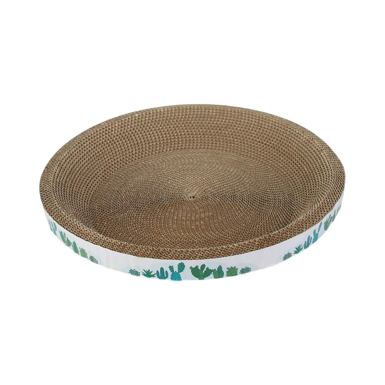 Cat Scratch Pad,Cat Scratch Pad Sleeping Bed Scratcher Bowl Nest,Cat Scratcher Cardboard Lounge Bed House Mat,Cat Scratching Board Prevents Furniture Damage,Soft Comfortable round cactus 43cm