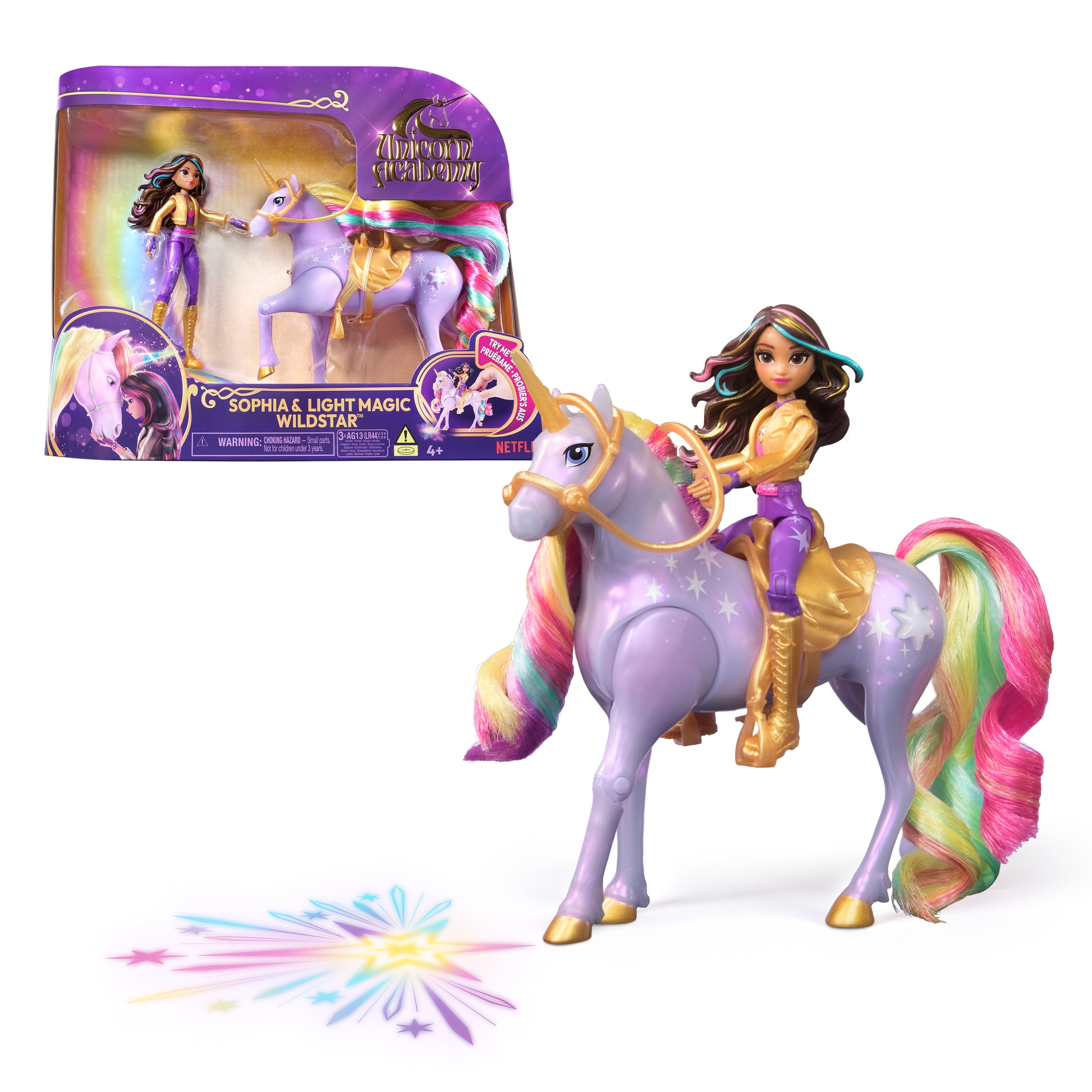 Unicorn Academy, Sophia & Light Magic Wildstar with Rainbow Light-up Effects