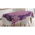 thumbnail image 1 of Purple Mandala Tablecloth, Colorful Oriental Mandala Design in Repeating Arrangement Traditional Theme, Rectangular Table Cover for Dining Room Kitchen, 52 X 70 Inches, Multicolor, by Ambesonne, 1 of 3