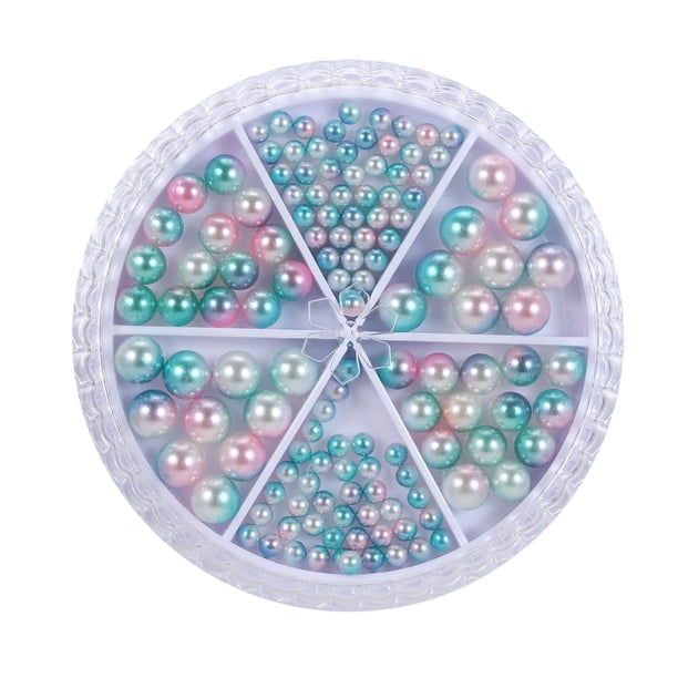 6 rejillas Nail Art Tiny Steel Caviar Beads Tamaño mixto Diseño 3D Mini Nails Art Gems Rose Gol Romacci Abalorios de Arte de