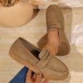 thumbnail image 2 of K-232 Khaki Womens Four Season Solid Color Casual Round Toe Flat Sole Loafers Comfortable Everyday Footwear, 2 of 9