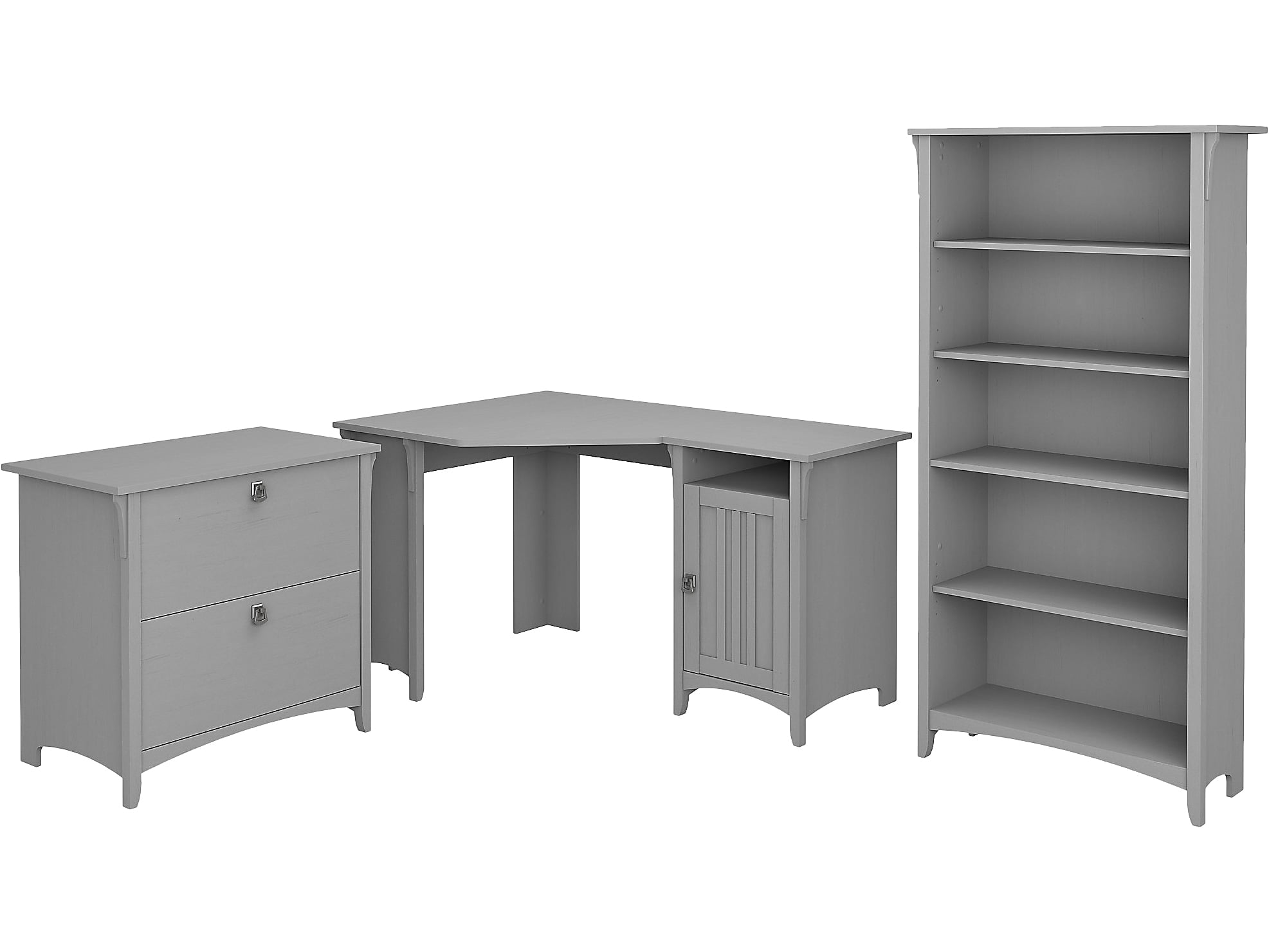 Bush Furniture 55W Corner Desk w/Lateral File & 5