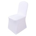 thumbnail image 2 of DPTALR 1pcs White Flat Arched Front Covers Spandex Lycra Chair Cover Wedding Party A, 2 of 5