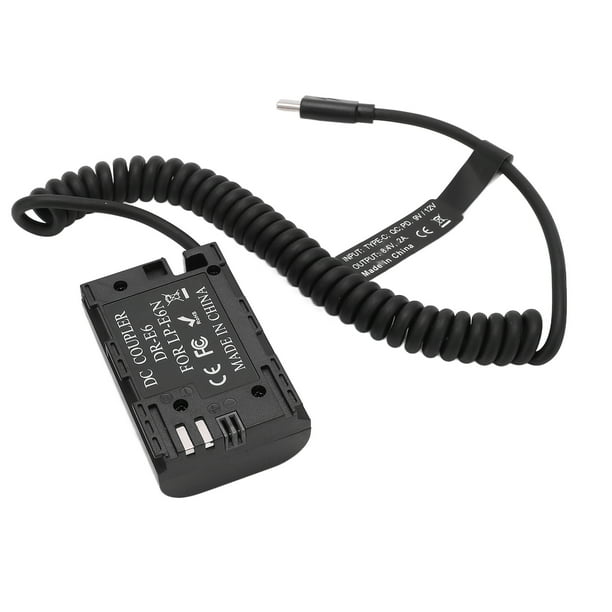 Batería ficticia decodificada, batería ficticia lp-e6 35-90 cm cable más reciente tipo c 9v /12v 8.4v 2a estable para 5d4 6d2 7d cámara
