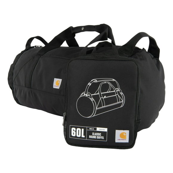 Bolsa de lona Carhartt Classic redonda con bolsa multiusos de 60 litros, color negro
