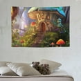 thumbnail image 3 of COMIO XSISTER Fantasy Mushroom Forest Tapestry Mushroom House Butterfly Vine Man Mysterious Green Plant Aesthetics Decorative Wall Hanging Short Plush Living Room Bedroom Dormitory Digital, 3 of 7