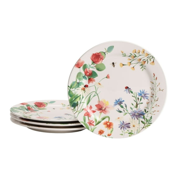 Bico Summer Provence 11 inch Dinner Plates, Set of 4, for Pasta, Salad, Maincourse, Microwave & Dishwasher Safe