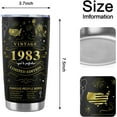 thumbnail image 6 of 40th Birthday Gifts for Men Women Friends Vintage 1983 Tumblers 40 Year Old Birthday Supplies Vintage 1983 Back in 1983 Old Time Information Stainless Steel Vacuum Insulated Tumblers 20 oz, 6 of 6