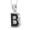 thumbnail image 3 of JewelersClub Black Diamond Accent Sterling Silver A TO Z Initial Pendant, 18", 3 of 4