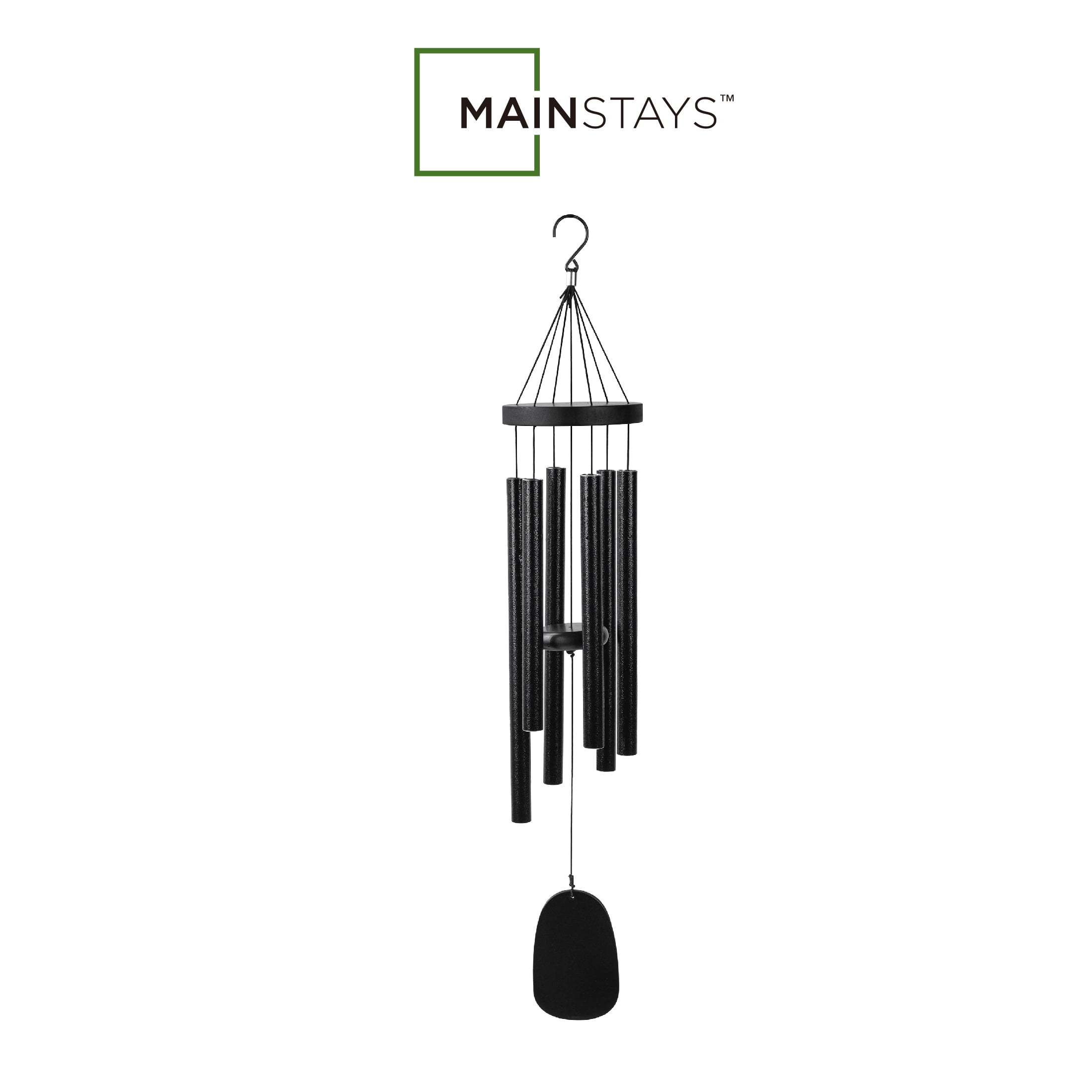 Mainstays Black Metal Weather-Resistant Outdoor Wind Chime