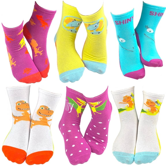PBS Kids Dinosaur Train Fun Crew Pack Socks - 6 Pair Options (Kids Size)