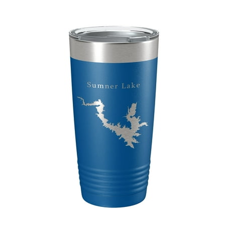 

Sumner Lake Map Tumbler Travel Mug Insulated Laser Engraved Coffee Cup New Mexico 20 oz Royal Blue