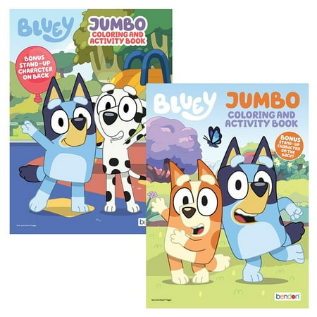 Bluey Coloring Book 2 Title Fun Game Workbook for Learning Drawing Coloring 80 Pages 2-Pack