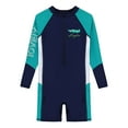 thumbnail image 3 of Alvivi Kids Boys One Piece Swimming Surfing Jumpsuit Long Sleeve Rash Guard Bathing Suit Green 11-12, 3 of 7