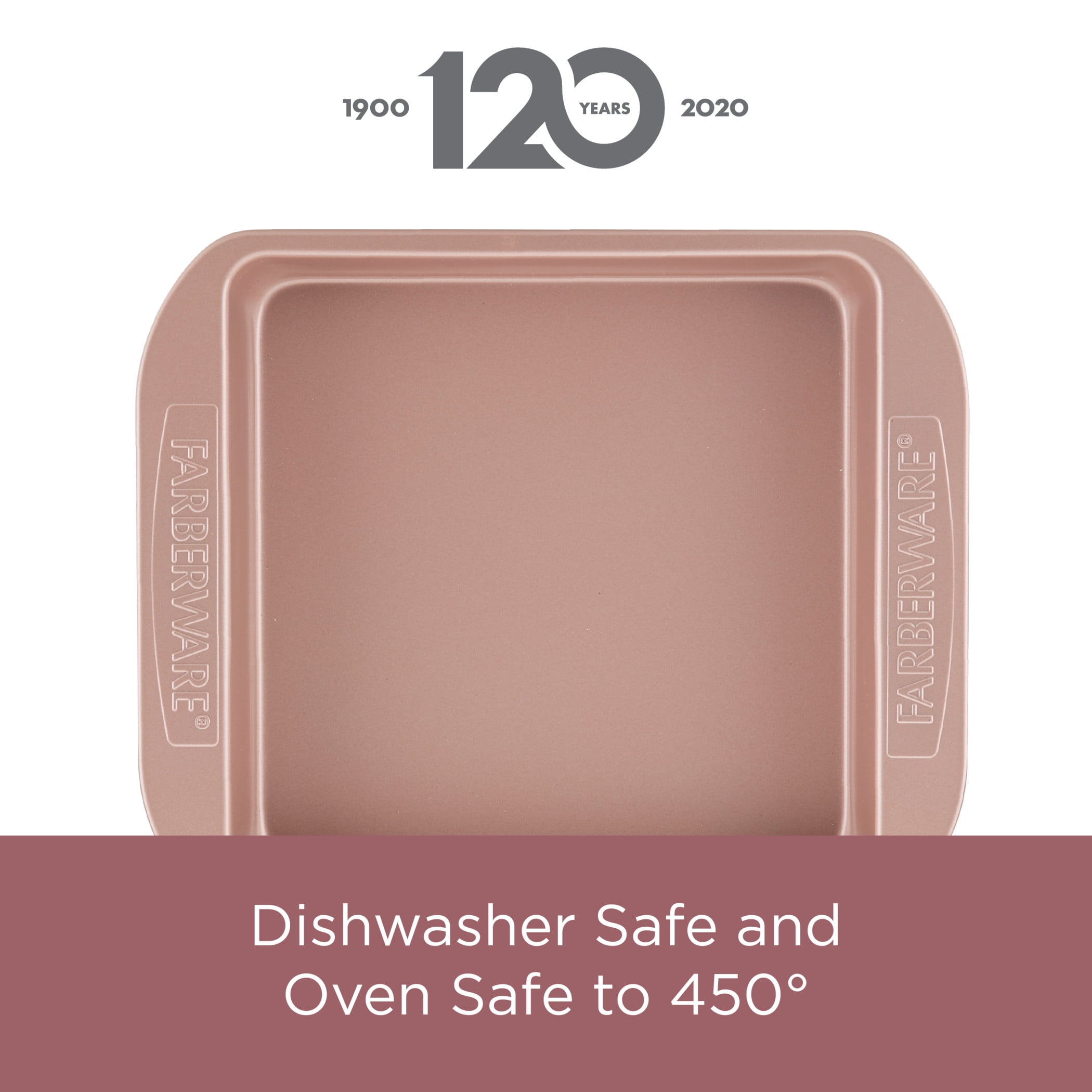 Farberware Bakeware 9 Inch Round Nonstick Cake Pan / Baking Pan, Rose Gold