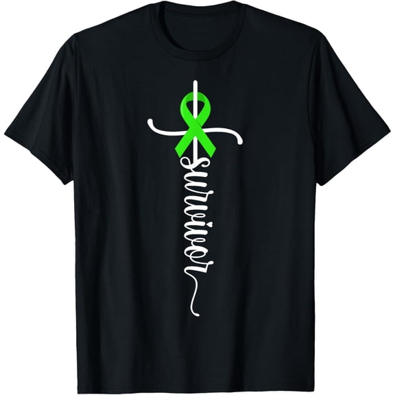 Survivor Christian Cross Warrior Non-Hodgkin Lymphoma Cancer T-ShirtMen's and women's gift, black and white T-shirt, size: Extra large S-4XL