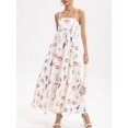 thumbnail image 3 of Women's Printed Square Neck Cami Maxi Dress with Tiered Stretch Bodice Not Lined 100% Polyester Fabric Comfort, 3 of 11
