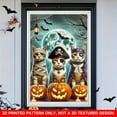 thumbnail image 5 of 1 PC, 2D Flat/ window banner, pumpkin pirate kitten design pattern, 31.5x 47.2 inches (80x120cm), fashionable 2D pattern, autumn gratitude for the dead, Halloween, winter Christmas window banner, hom, 5 of 5