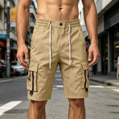 Mens Work Shorts 7 Inseam Lightweight Classic Fit Cargo Shorts with Multi Pockets for Fishing Camping Casual Golf
