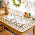 thumbnail image 6 of Easter Rabbits Placemats Set of 1, Vintage Falling Colorful Eggs Spring Floral Leaf Heat Insulated Linen Place Mats, Washable Stain-Proof Table Mats for Dining Tables Holiday Decor 13x19 Inches, 6 of 9