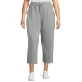 thumbnail image 2 of Athletic Works Women's Pull-On Wide Leg Capri Pants, 2-Pack, 2 of 5