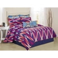 thumbnail image 1 of Unique Home 8 Piece Rocco Abstract Print & Embroidery Clearence Purple/Blue Comforter Set Size:Queen/King. Purple, 1 of 1