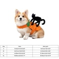 thumbnail image 3 of Halloween Pumpkin Dog Vest Costume, with Black Cat Decor, Funny Pet Harness Outfit, Party Cosplay Apparel, Soft Fleece for Small Medium Dogs Puppies Cats Kitten, 3 of 6