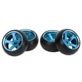 thumbnail image 2 of 1/28 Scale RC Car Tires And Rims, RC Car Tires And Rims 4Pcs Stable Driving Strong Cushioning  For K969 Red,Blue,Gold,, 2 of 8